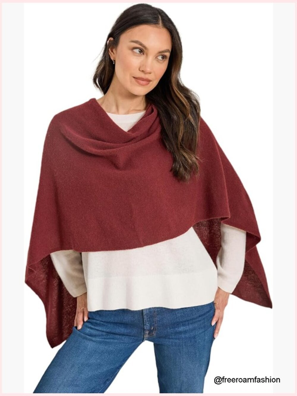 100% Cashmere Poncho Wrap - Luxurious Dress Topper